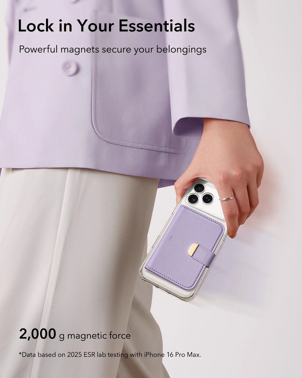 Porte-cartes magnétique Clutch Aura - Lavender