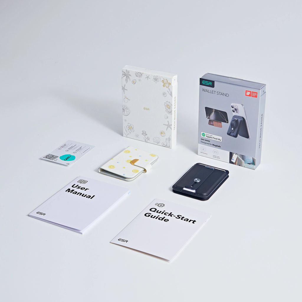 Pack porte-cartes magnétiques Clutch Aura et Geo avec support - Été côtier&Noir