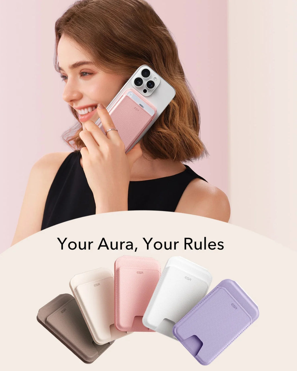 Porte-cartes Aura (HaloLock) - Pink