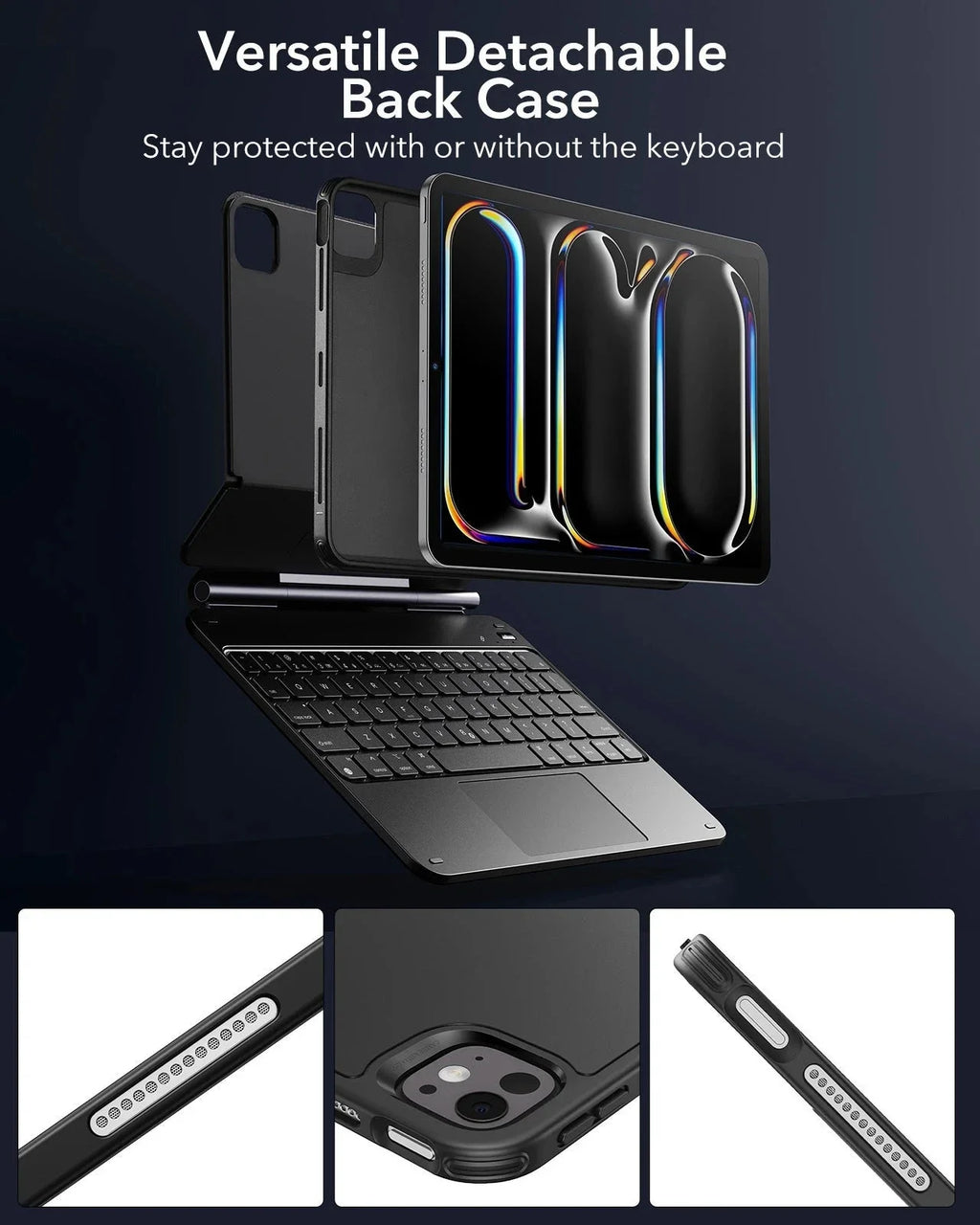 Étui clavier magnétique Rebound 360 pour iPad Pro 11" (2025) - Disposition américaine - Noir