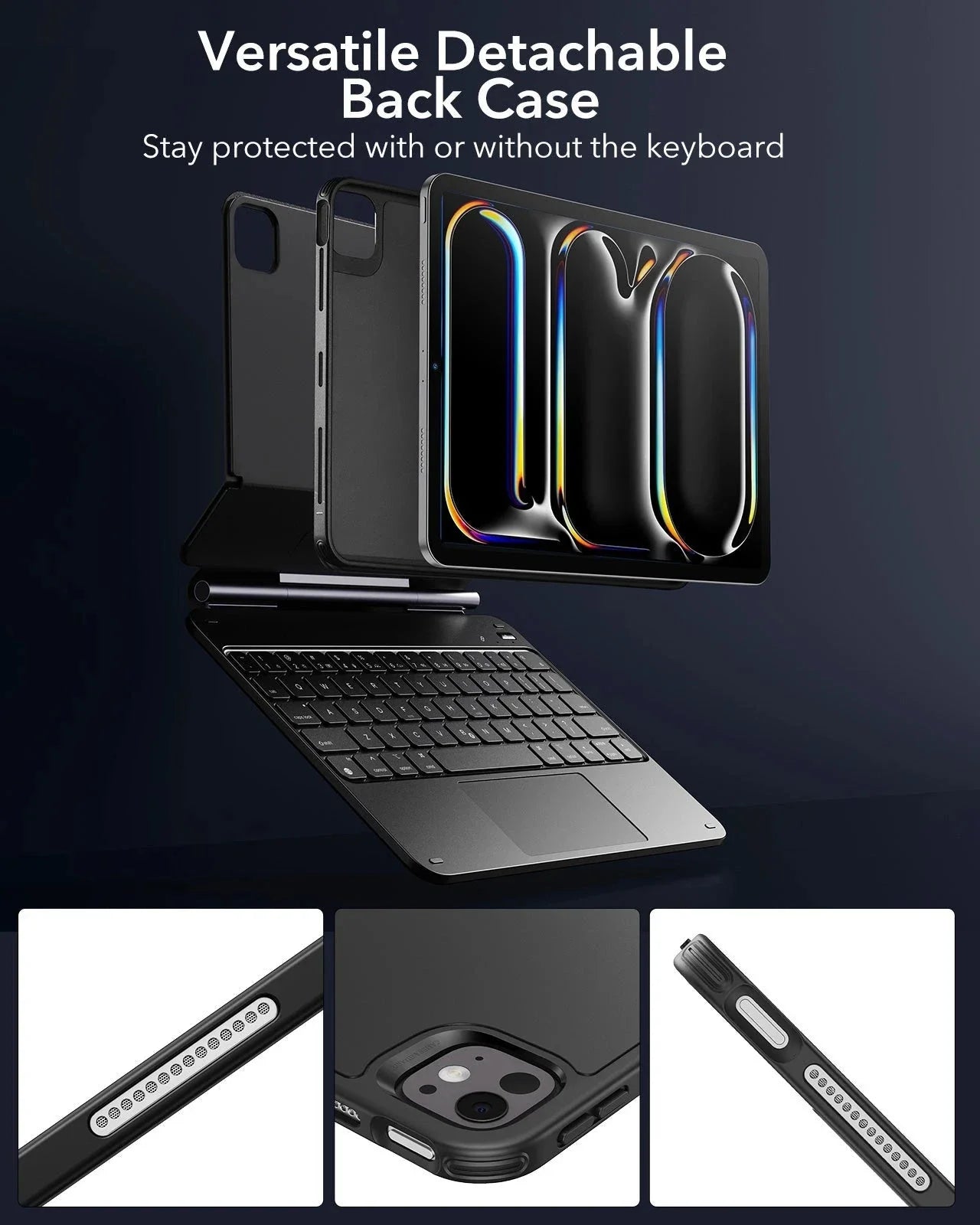 Étui clavier magnétique Rebound 360 pour iPad Pro 11" (2025) - Disposition américaine - Noir