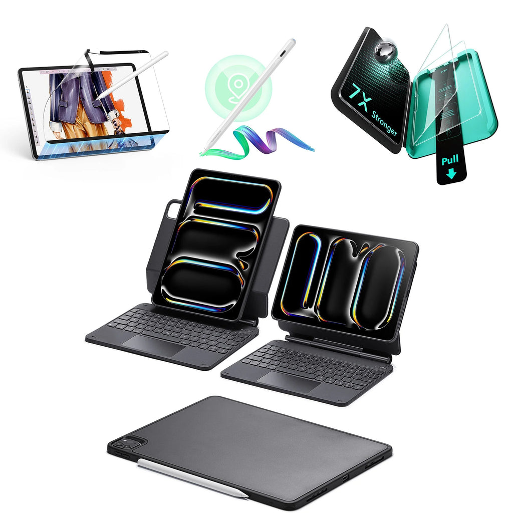 Étui avec clavier magnétique Rebound pour iPad Pro 13ʺ (2025) - Ensemble de transformation à 360° - US Layout-Black