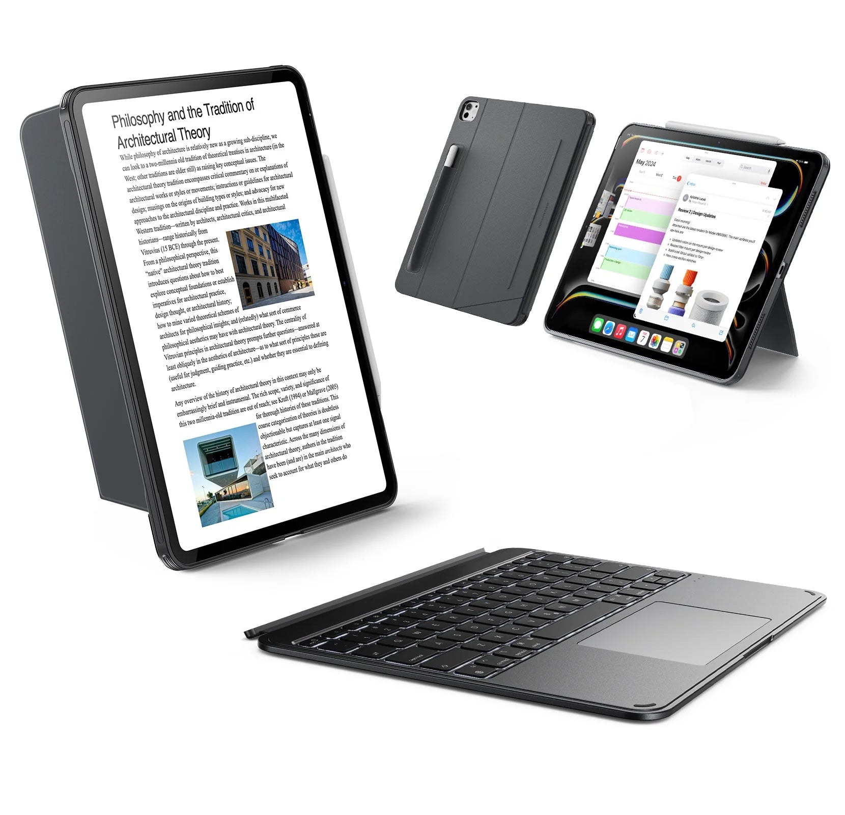 Coque clavier Shift détachable pour iPad Pro 13" (2025) - US Layout - Dark Gray